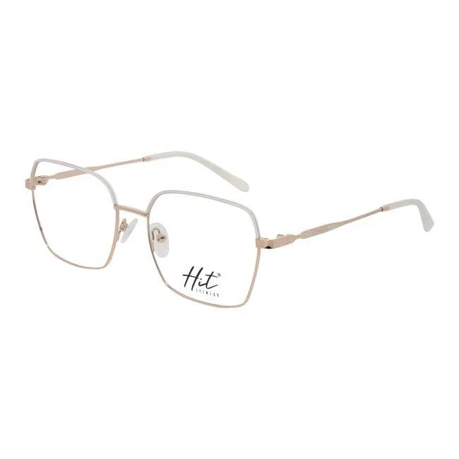Armação de Óculos de Grau Hit, modelo 1 4123, cor Rosé Gold com Branco
