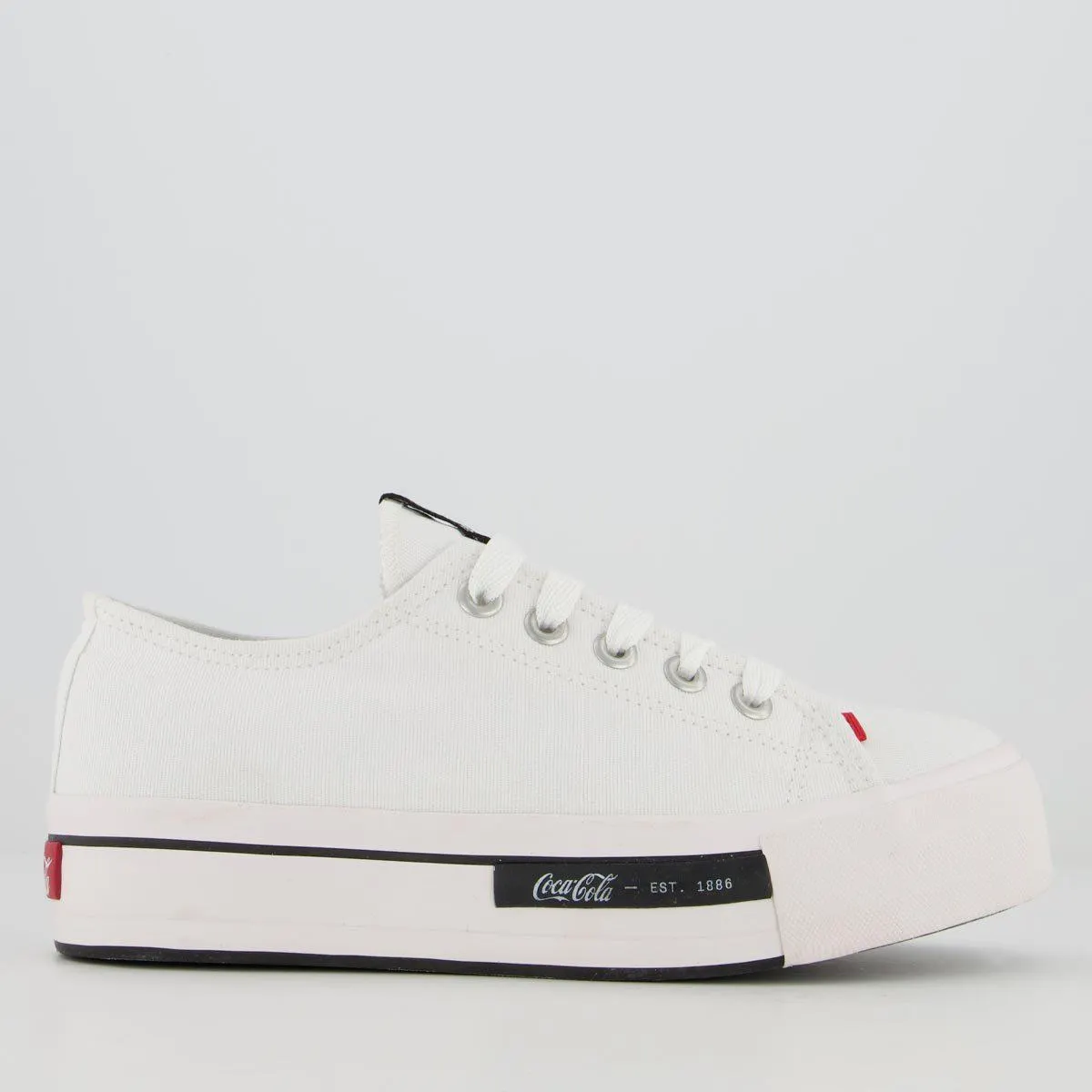 Tênis Coca Cola Daytona Plataforma Feminino Branco Branco