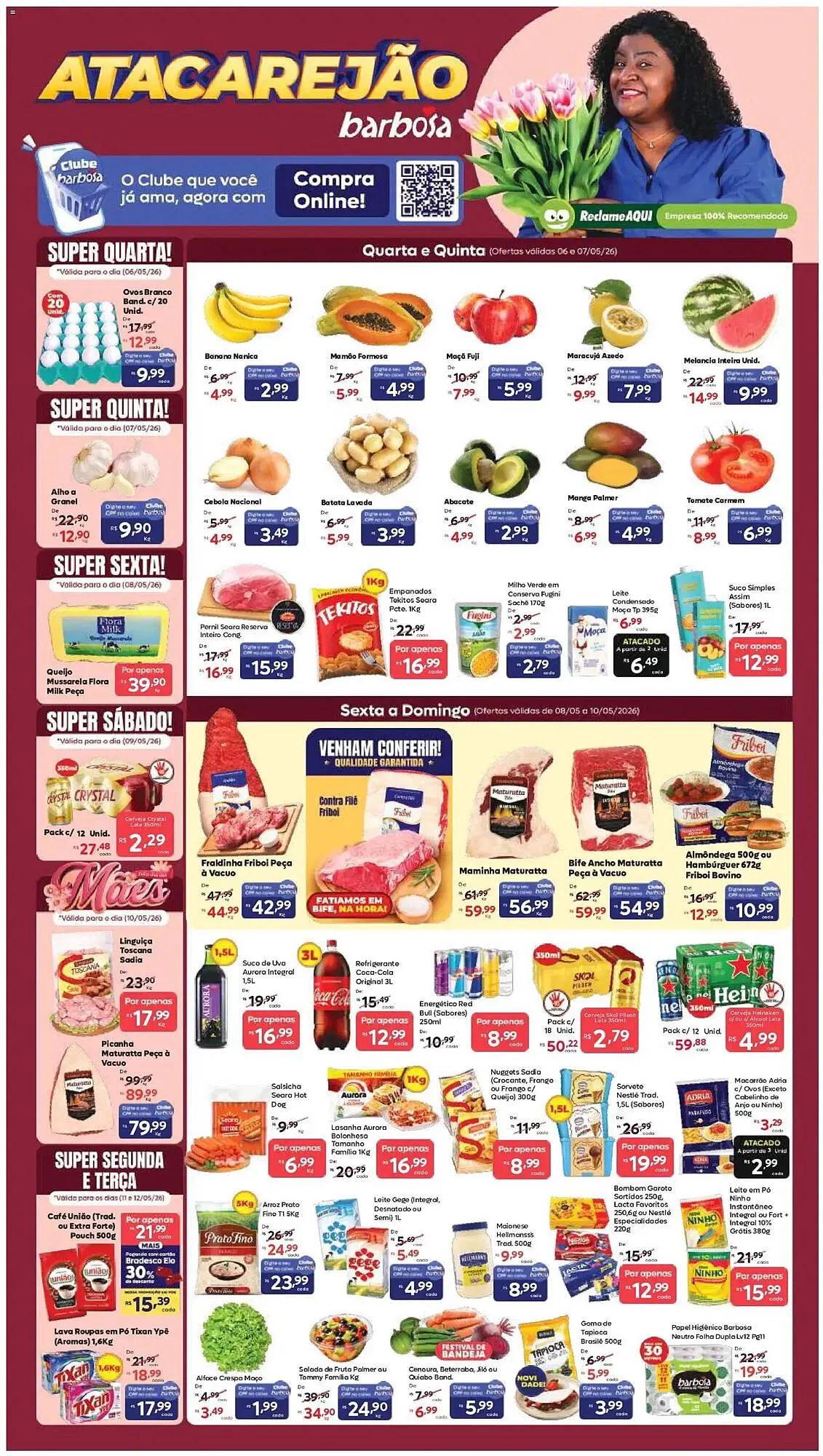 Encarte de Tabloide Barbosa Supermercados 6 de maio até 12 de maio 2026 - Pagina 1