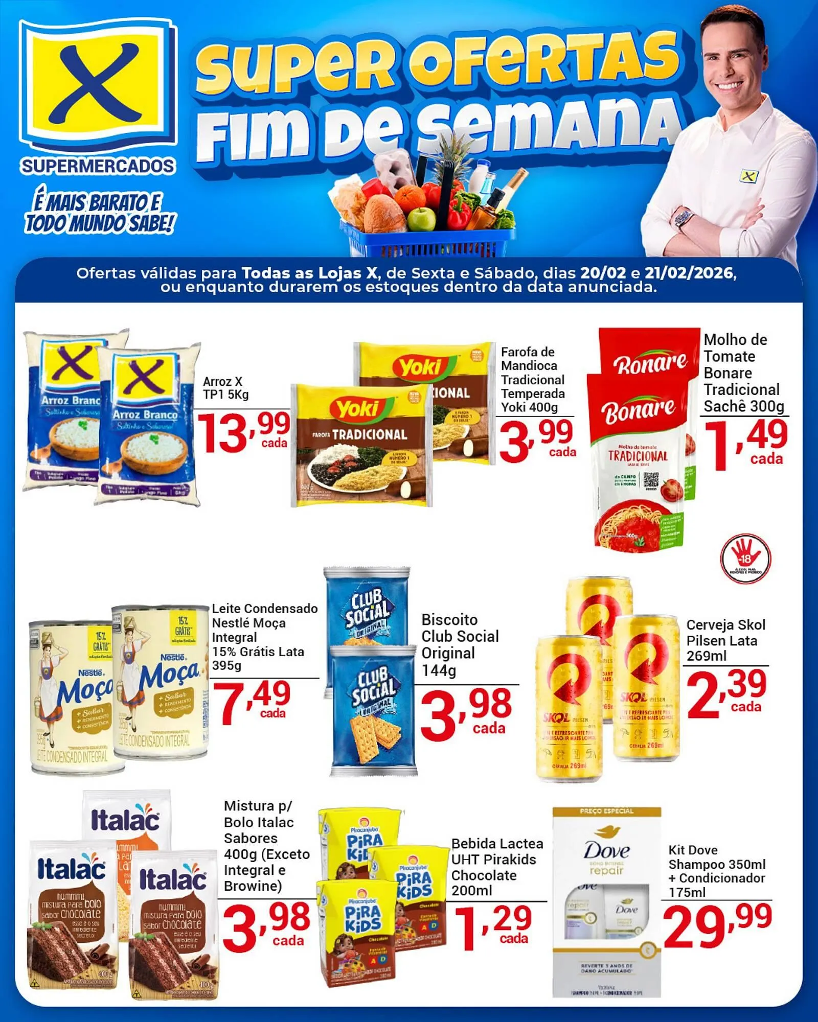 Encarte de Folheto X Supermercados 20 de fevereiro até 21 de fevereiro 2026 - Pagina 1