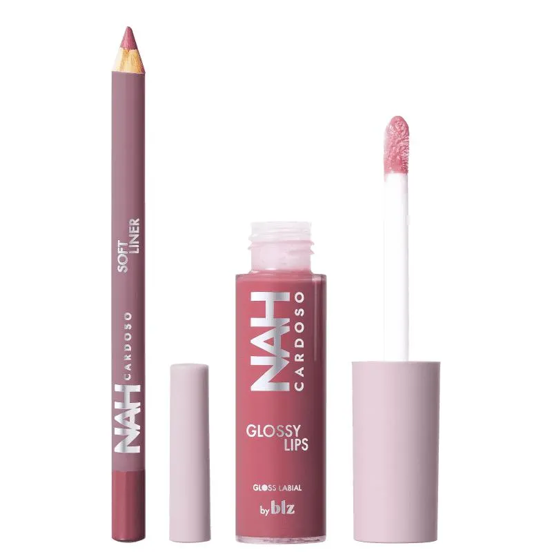 Kit Nah Cardoso By BLZ Glossy Lips Kindness & Soft Liner Brave (2 Produtos)