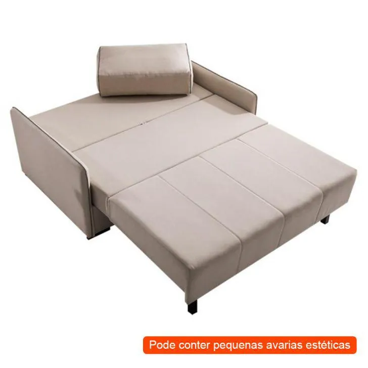 [OUTLET] Sofá-Cama 2 Lugares Casal Isis Linho Bege