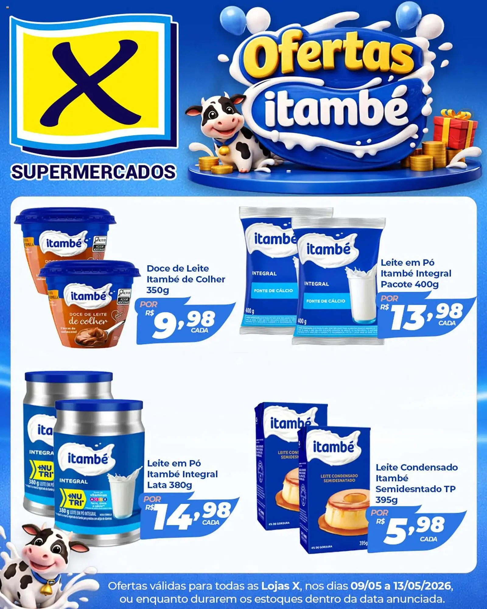 Encarte de Folheto X Supermercados 9 de maio até 13 de maio 2026 - Pagina 1