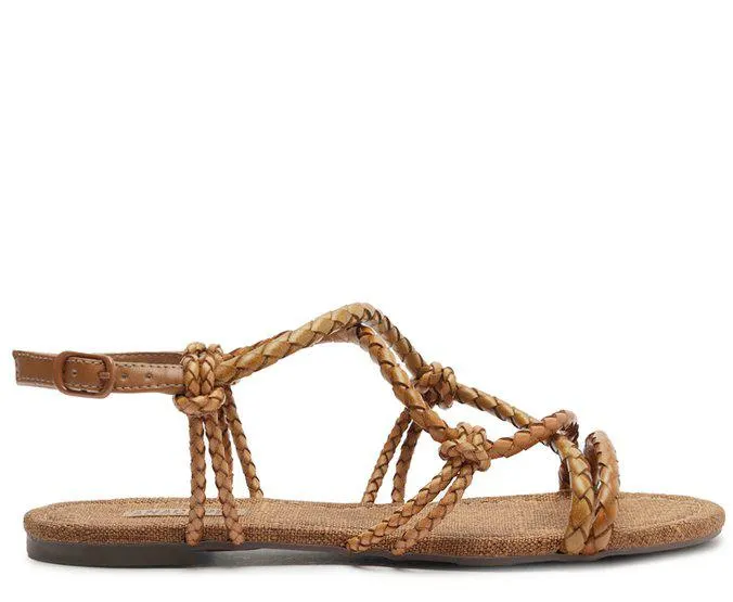 Sandália Entrelaçada Marrom Chicote