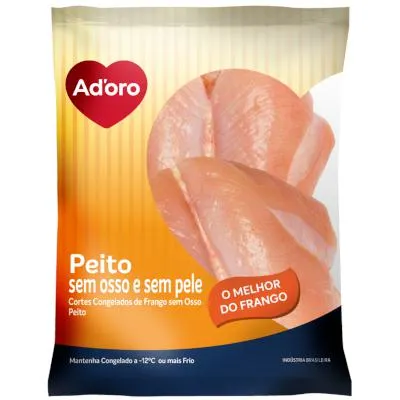 Filé de Peito de Frango com Sassami Congelado por kg - Ad'oro