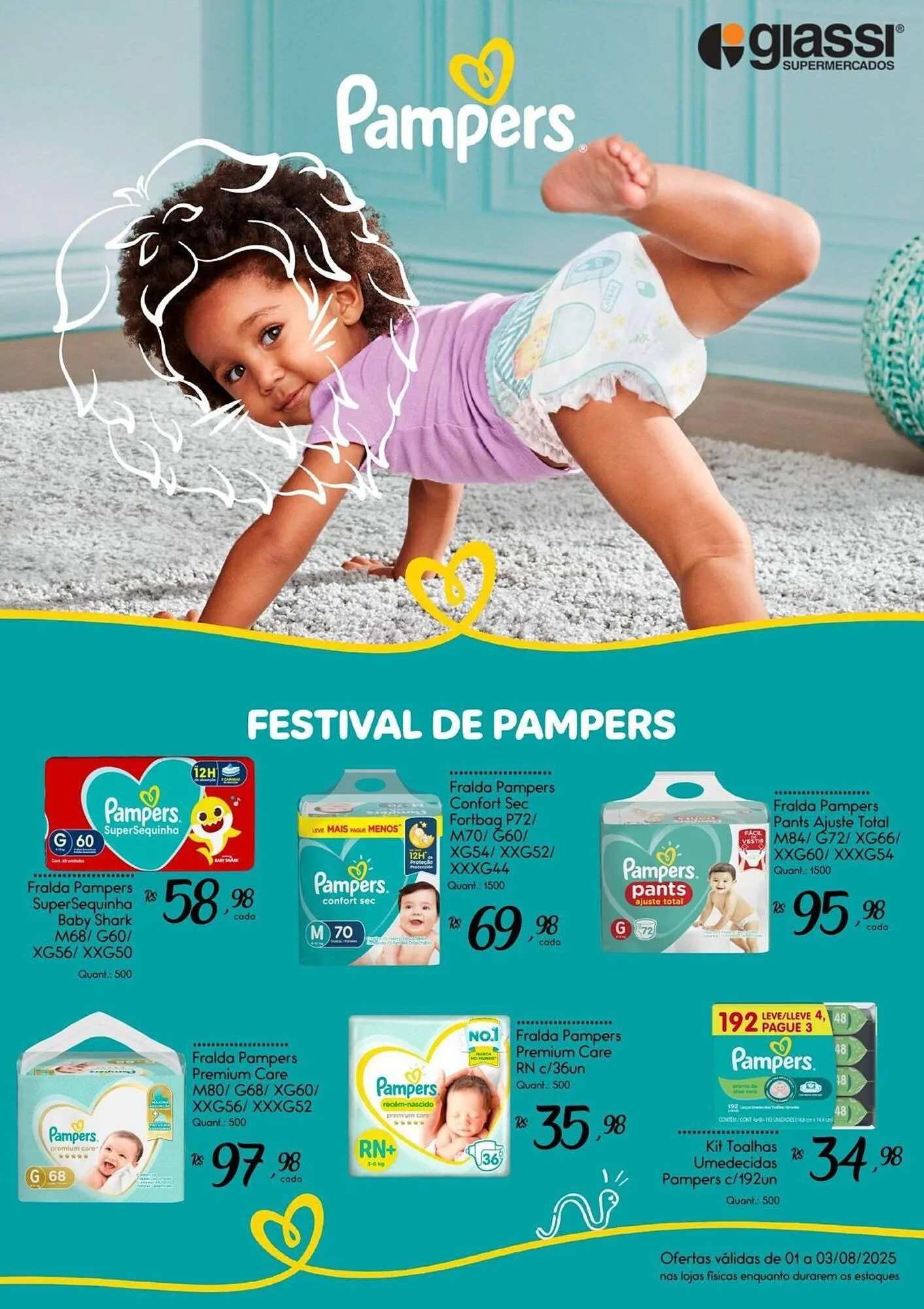 Encarte de Catálogo Giassi Supermercados 1 de agosto até 3 de agosto 2025 - Pagina 1