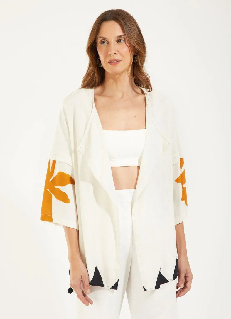 Kimono estampado zimbro