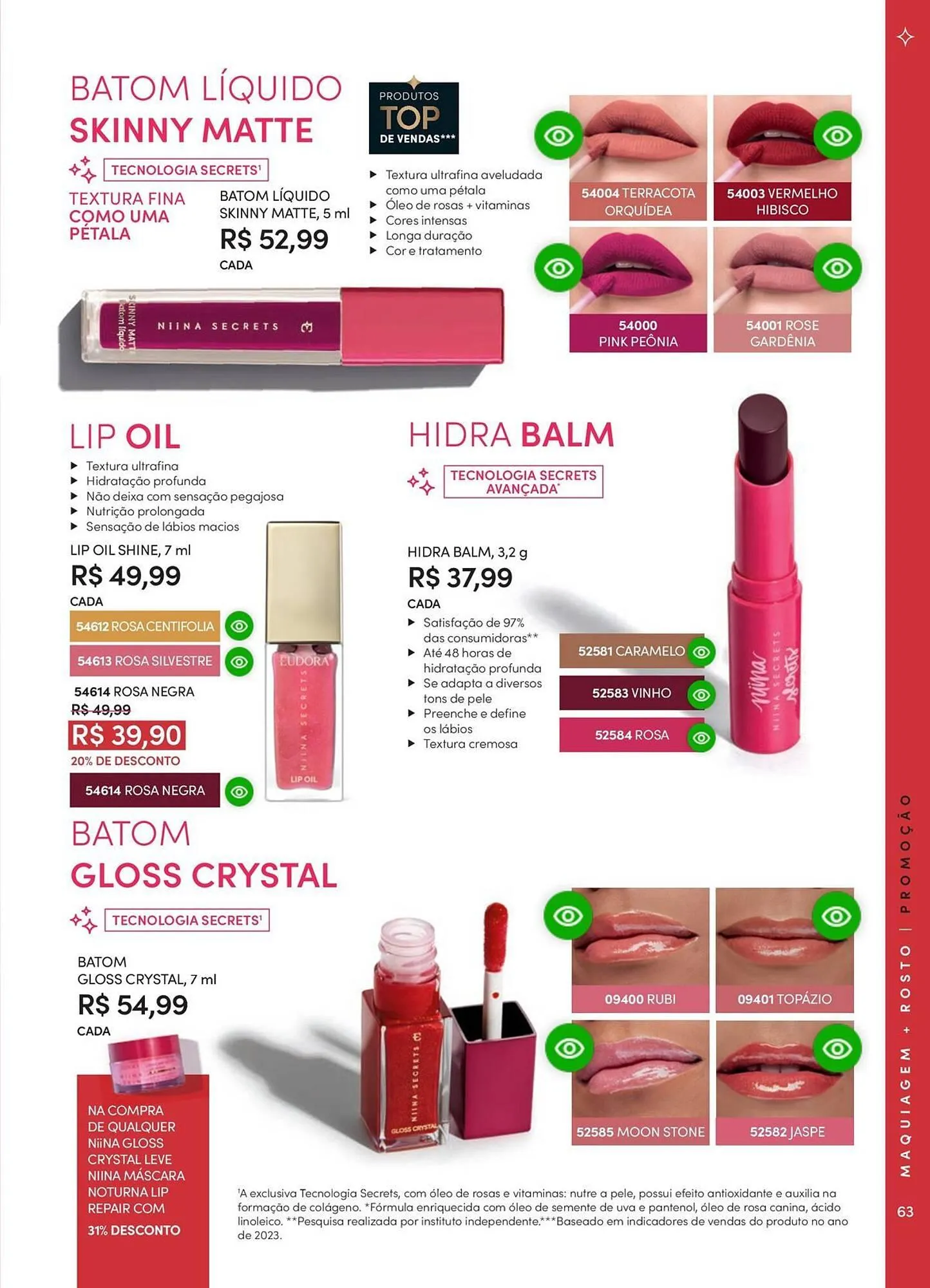 Encarte de Catálogo Eudora 23 de abril até 30 de junho 2025 - Pagina 73