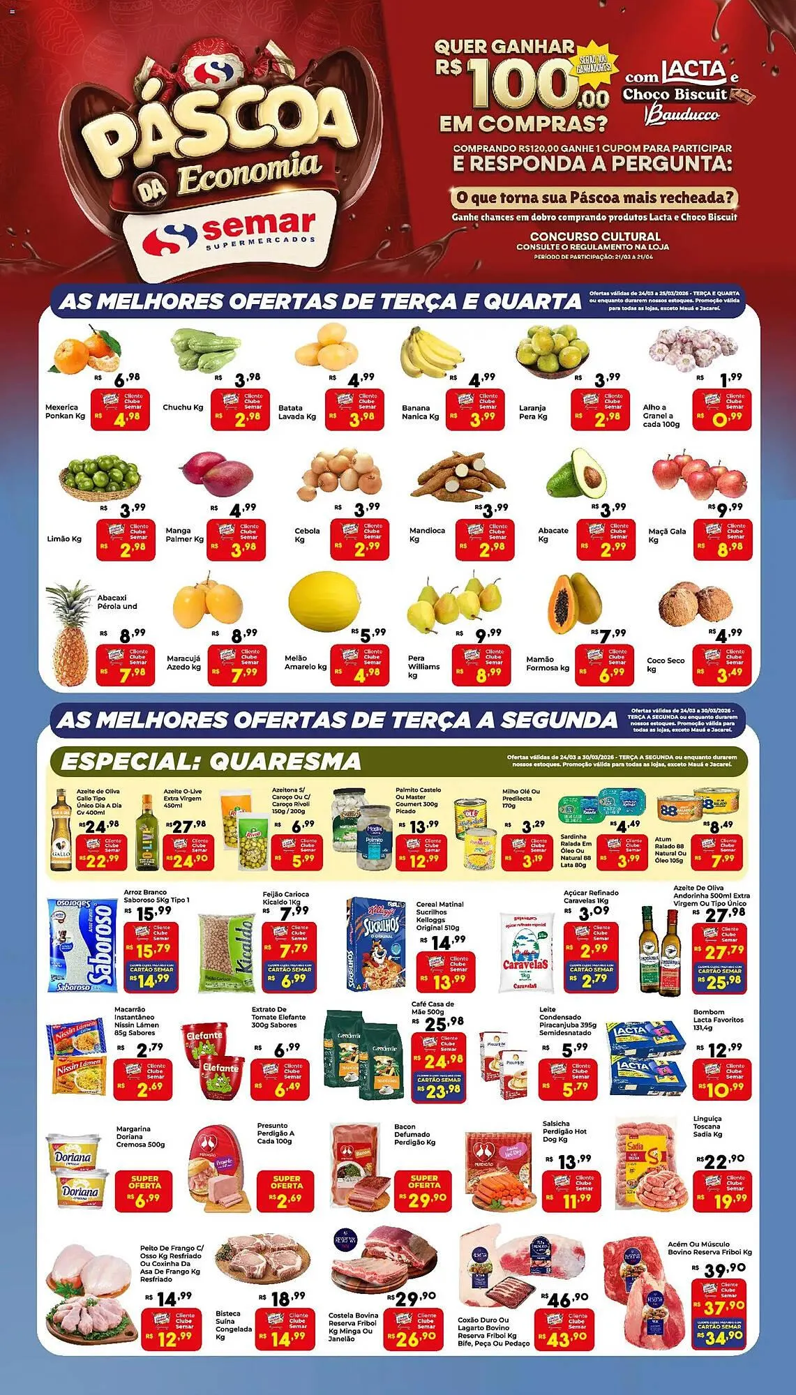 Encarte de Folheto Semar Supermercado 24 de março até 30 de março 2026 - Pagina 1