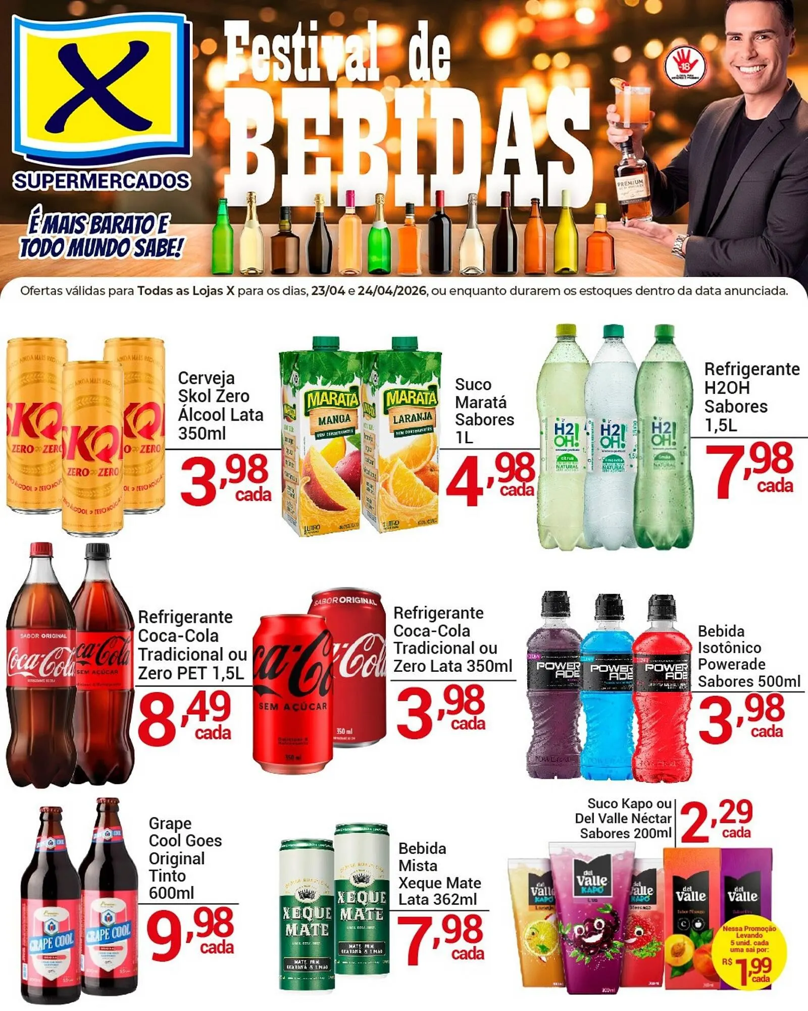 Encarte de Folheto X Supermercados 23 de abril até 24 de abril 2026 - Pagina 1