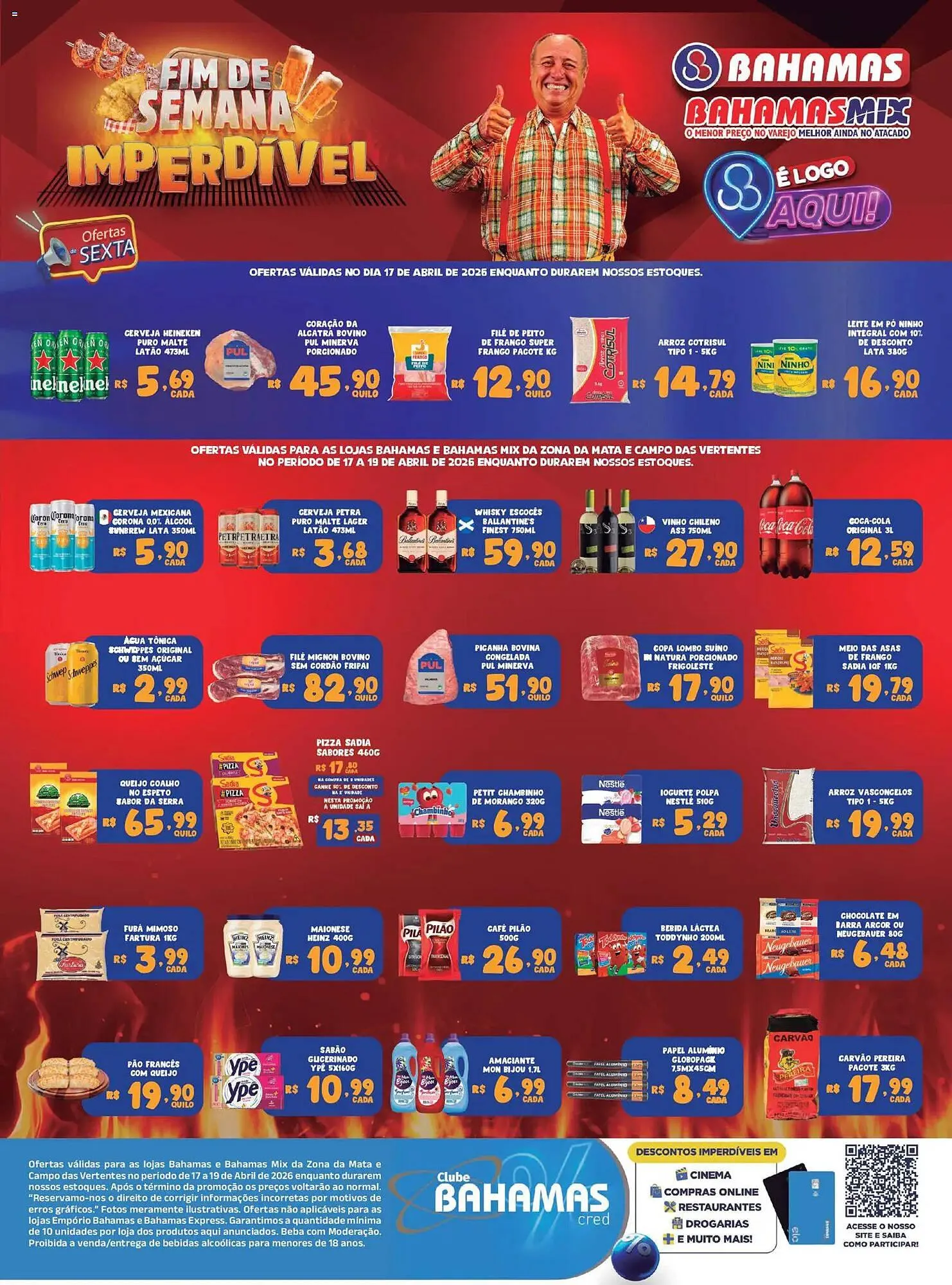 Encarte de Catálogo Bahamas Supermercados 17 de abril até 19 de abril 2026 - Pagina 1
