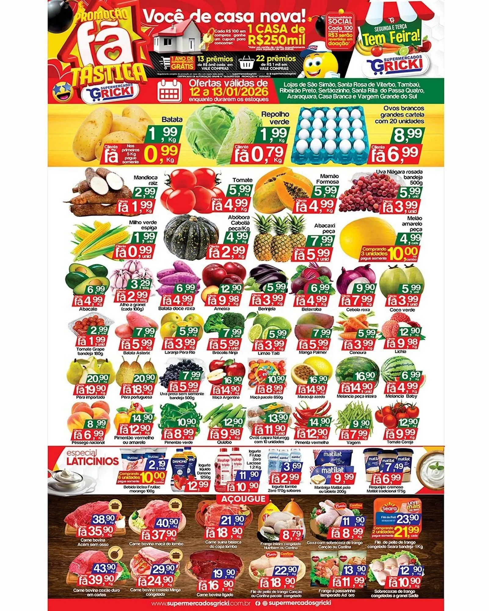 Encarte de Catálogo Supermercados Gricki 12 de janeiro até 13 de janeiro 2026 - Pagina 1