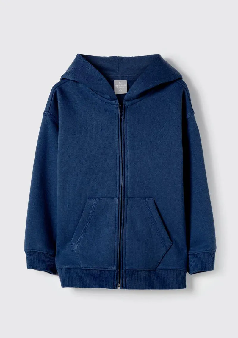 Casaco Básico De Moletom Infantil Unissex Toddler Com Capuz - Azul