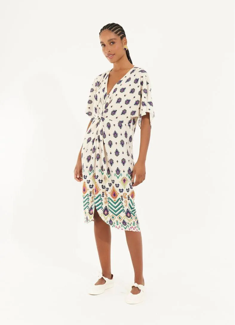 Vestido manga estampado serena