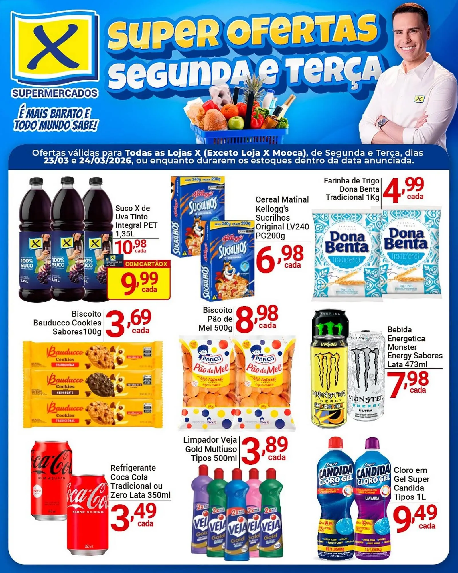 Encarte de Folheto X Supermercados 23 de março até 24 de março 2026 - Pagina 1