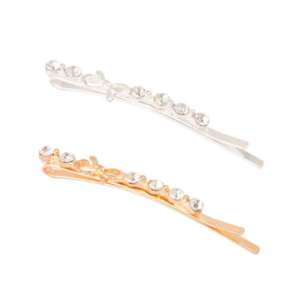 Kit Presilha Cabelo Elegante Liga de Alumínio Sortida 2 Peças 6x0,5x0,8cm LM2788 - honeyhome