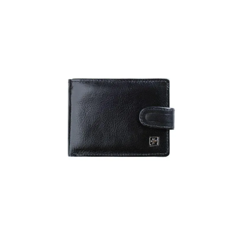 Kit Carteira Masculina e Chaveiro com Fecho Botão Magnético Suissewin Preta