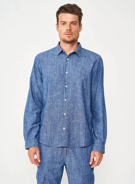 Camisa Jeans Relax Manga Longa