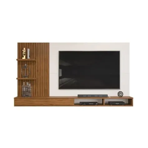 Painel para TV até 60 Polegadas Bento 1,90m Freijó / Off White DJ Móveis