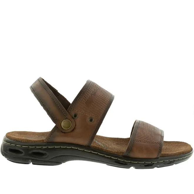 Sandália Pegada Anilina Tiras Couro Marrom