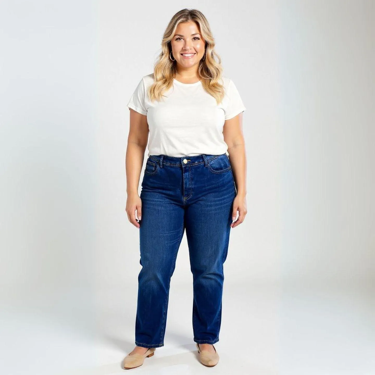 Calça jeans masculina reta plus size azul escuro lisa - Ink