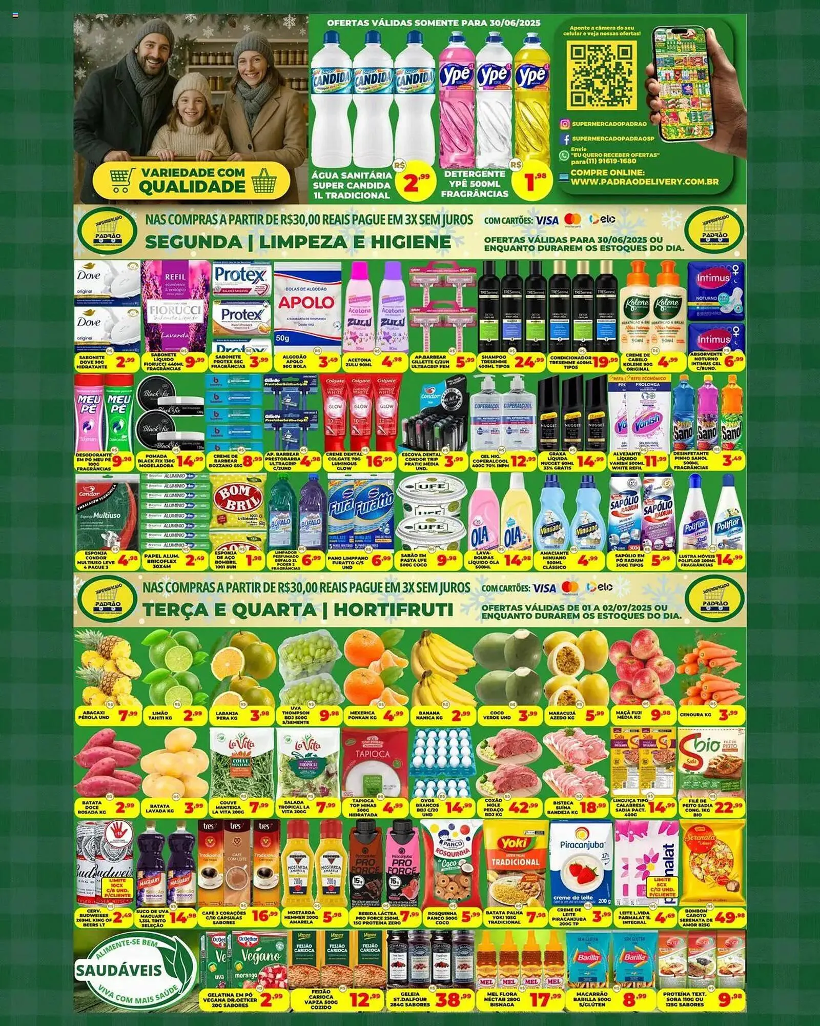 Encarte de Catálogo Supermercado Padrão 30 de junho até 3 de julho 2025 - Pagina 1