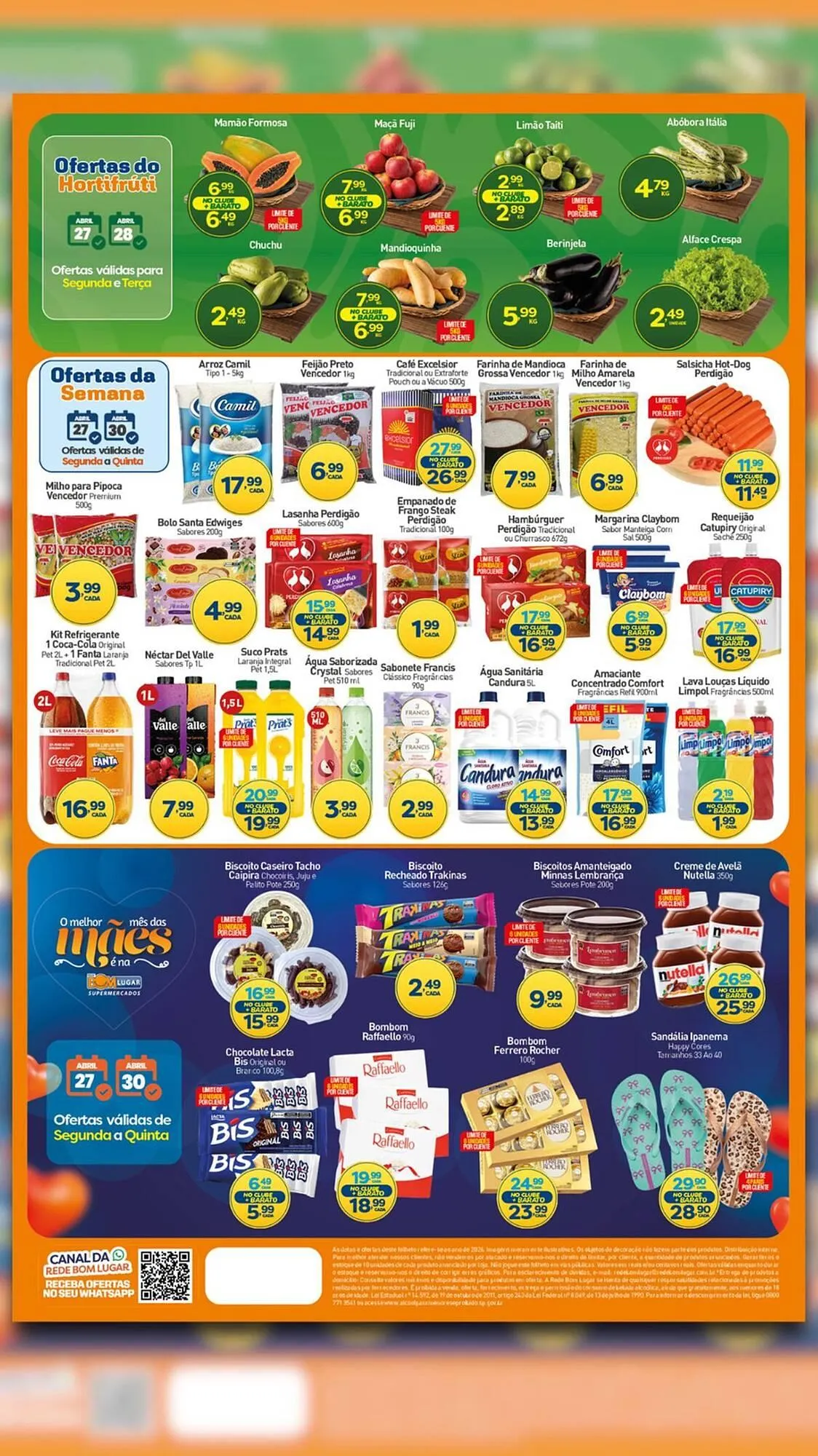 Encarte de Folheto Rede Bom Lugar 27 de abril até 30 de abril 2026 - Pagina 1