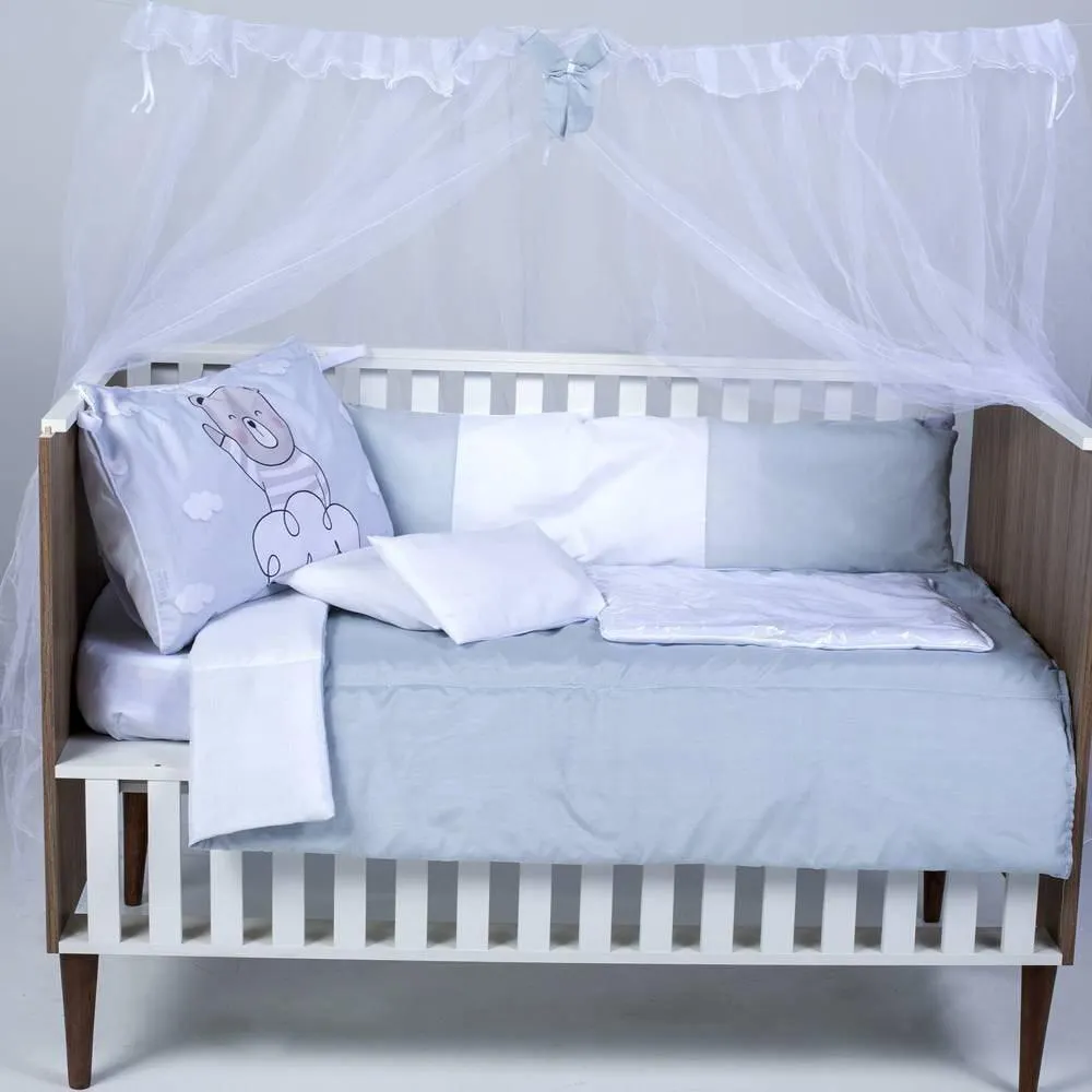 Kit Berço New Basic Yoyo Baby 9 Peças - Ursinho Nuvem