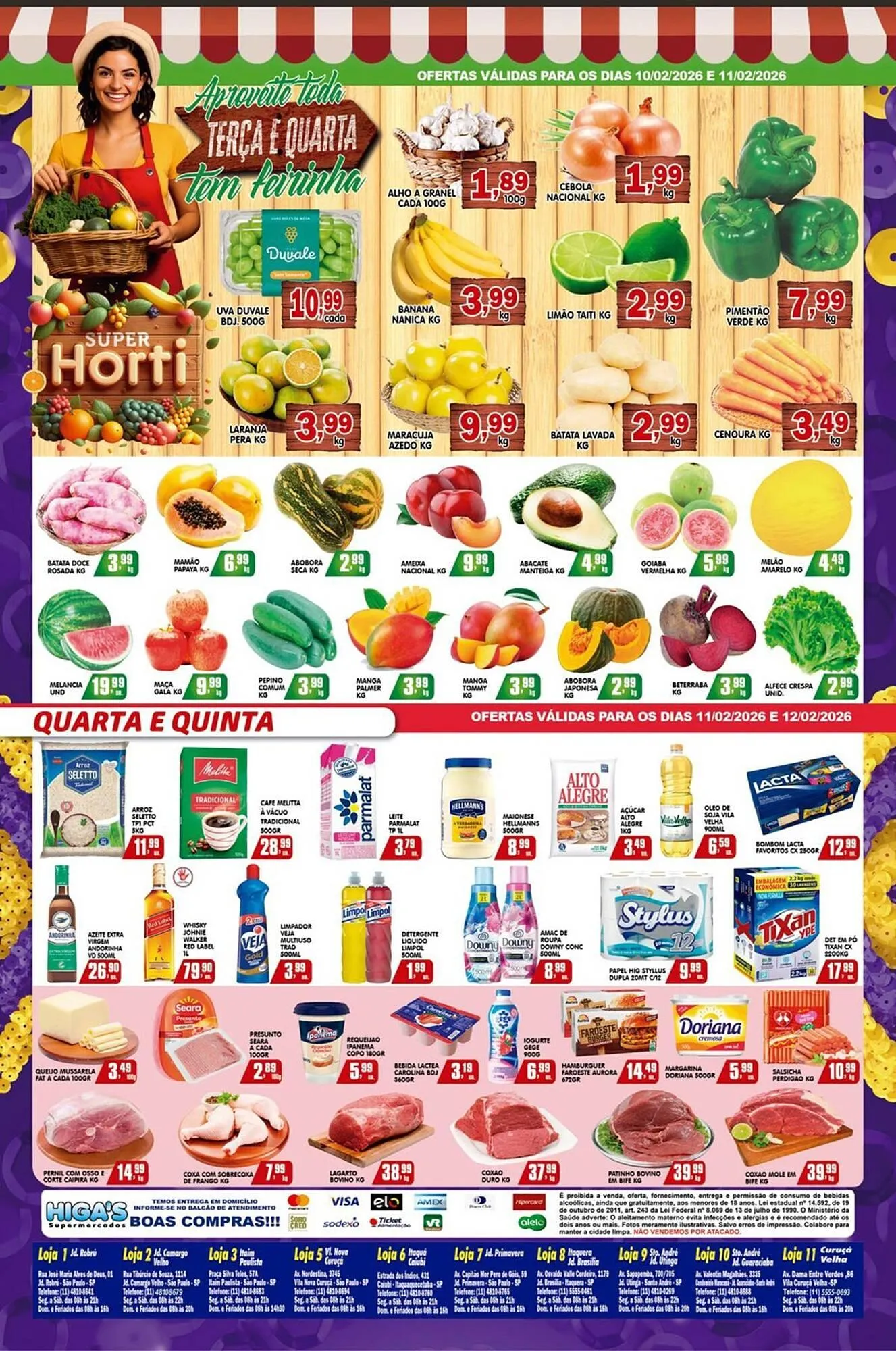 Encarte de Folheto Higa's Supermercado 11 de fevereiro até 17 de fevereiro 2026 - Pagina 3