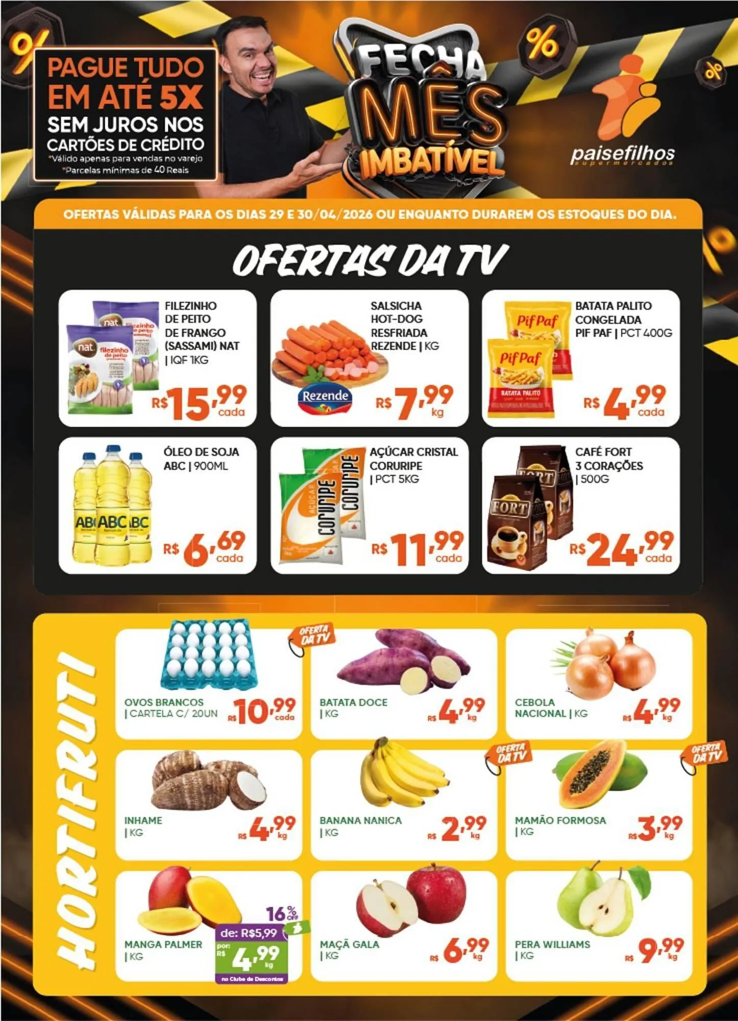 Encarte de Catálogo Pais e Filhos Supermercados 29 de abril até 30 de abril 2026 - Pagina 1