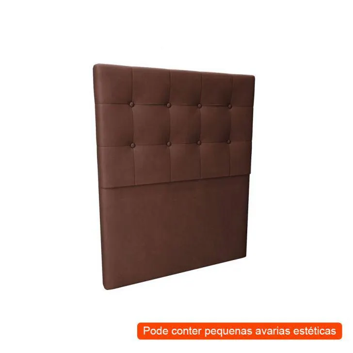 [OUTLET] Cabeceira Solteiro George Suede Marrom
