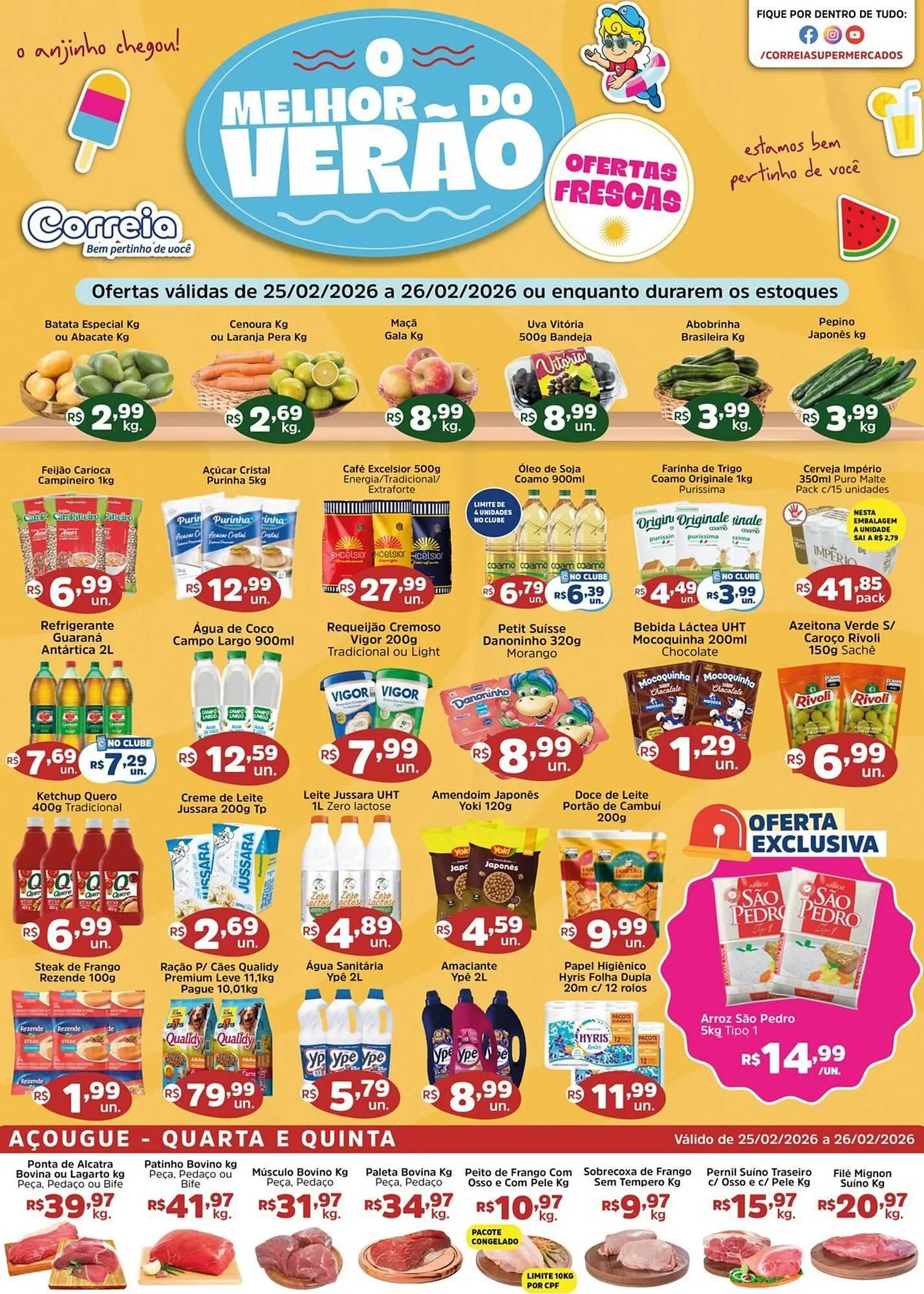 Encarte de Catálogo Supermercados Correia 25 de fevereiro até 26 de fevereiro 2026 - Pagina 1