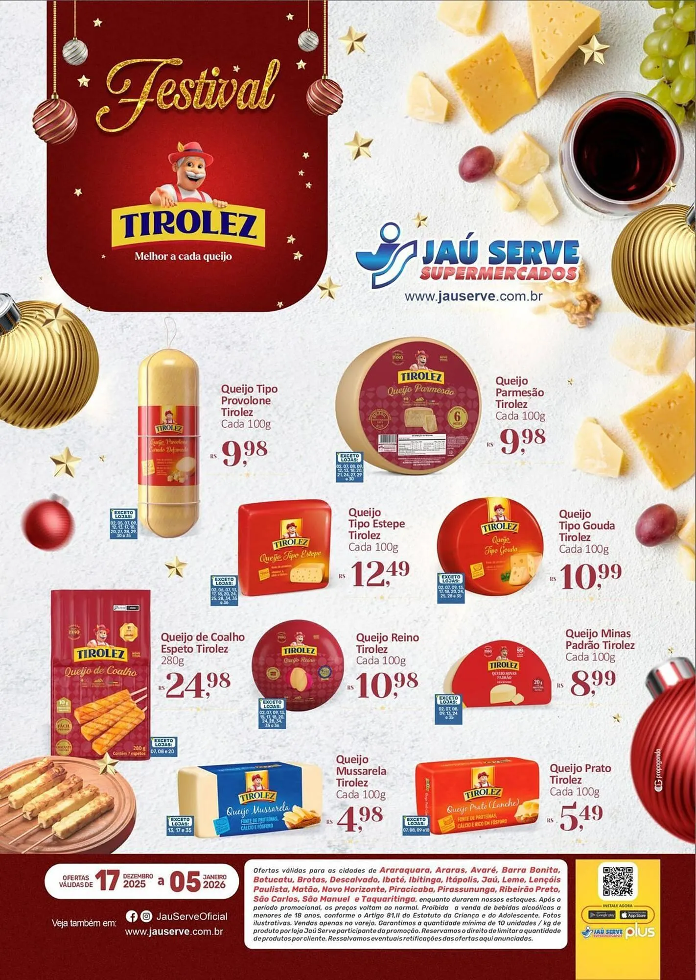 Encarte de Catálogo Supermercados Jau Serve 18 de dezembro até 5 de janeiro 2026 - Pagina 1