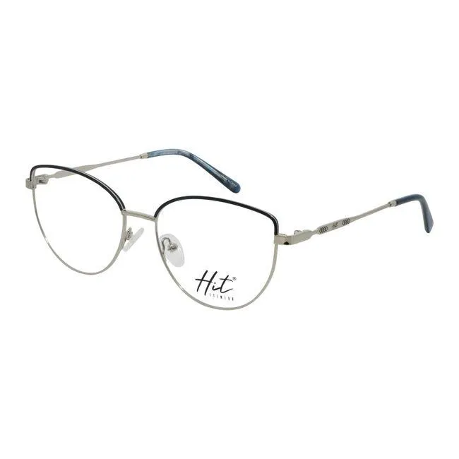 Armação de Óculos de Grau Hit, modelo 1 4122, cor Prata com Azul