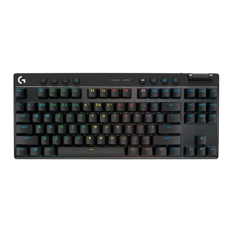 Teclado Mecanico Logitech G Pro X Tkl Lightspeed, RGB, Switch Marrom, Wireless, Preto, 920-012127