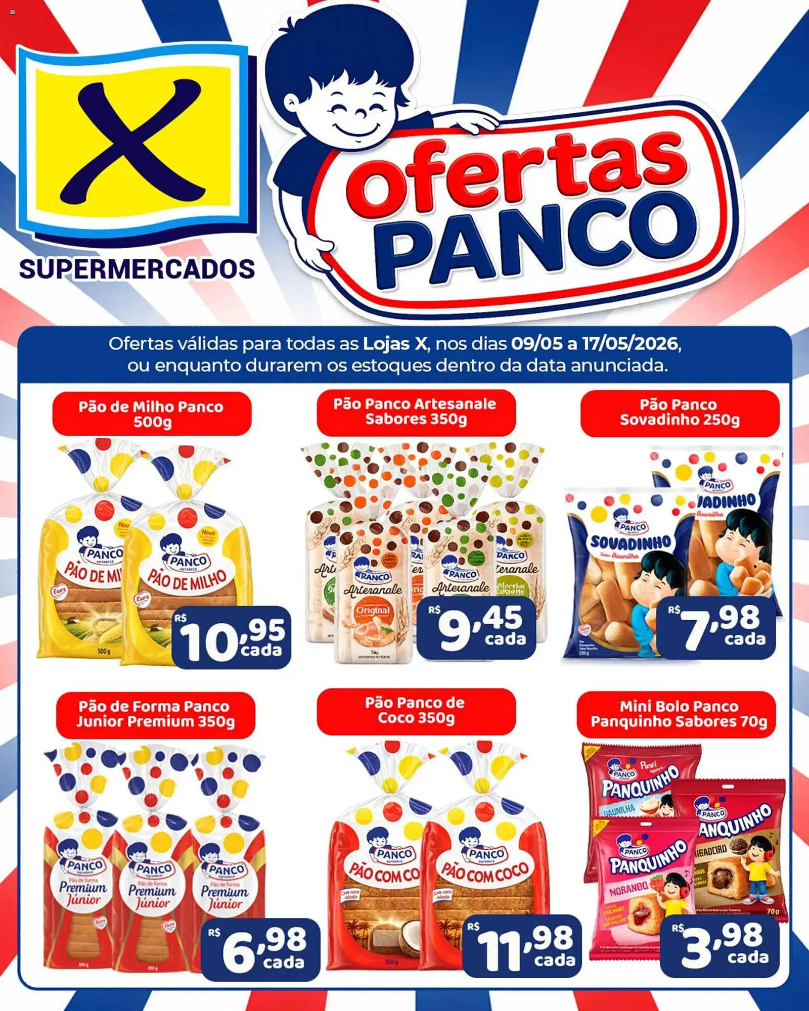 Encarte de Folheto X Supermercados 9 de maio até 17 de maio 2026 - Pagina 1