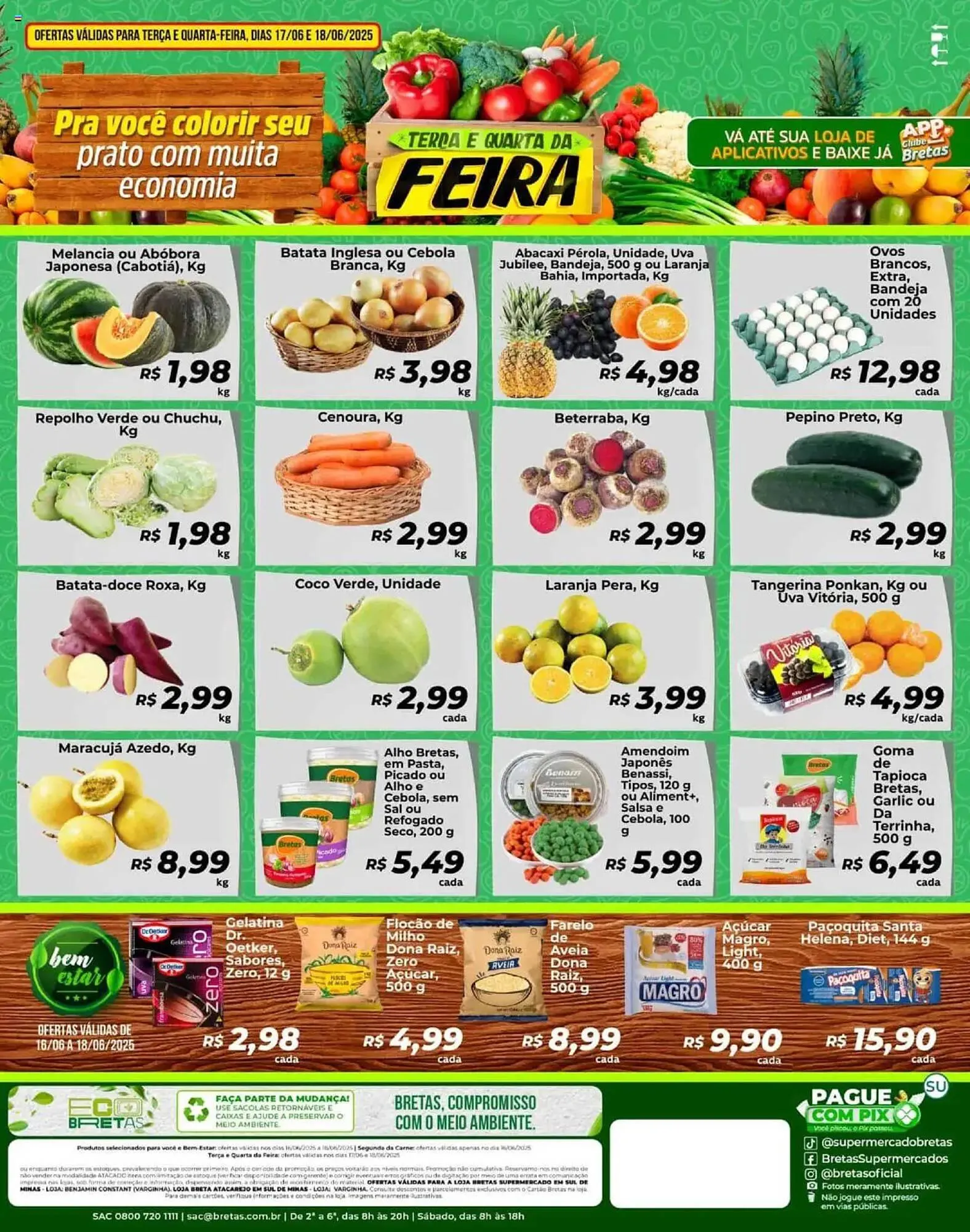 Encarte de Catálogo Supermercados Bretas 16 de junho até 19 de junho 2025 - Pagina 1