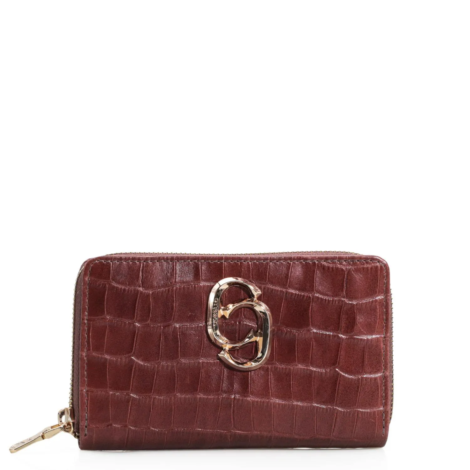 Carteira Lis Croco Marrom Escuro