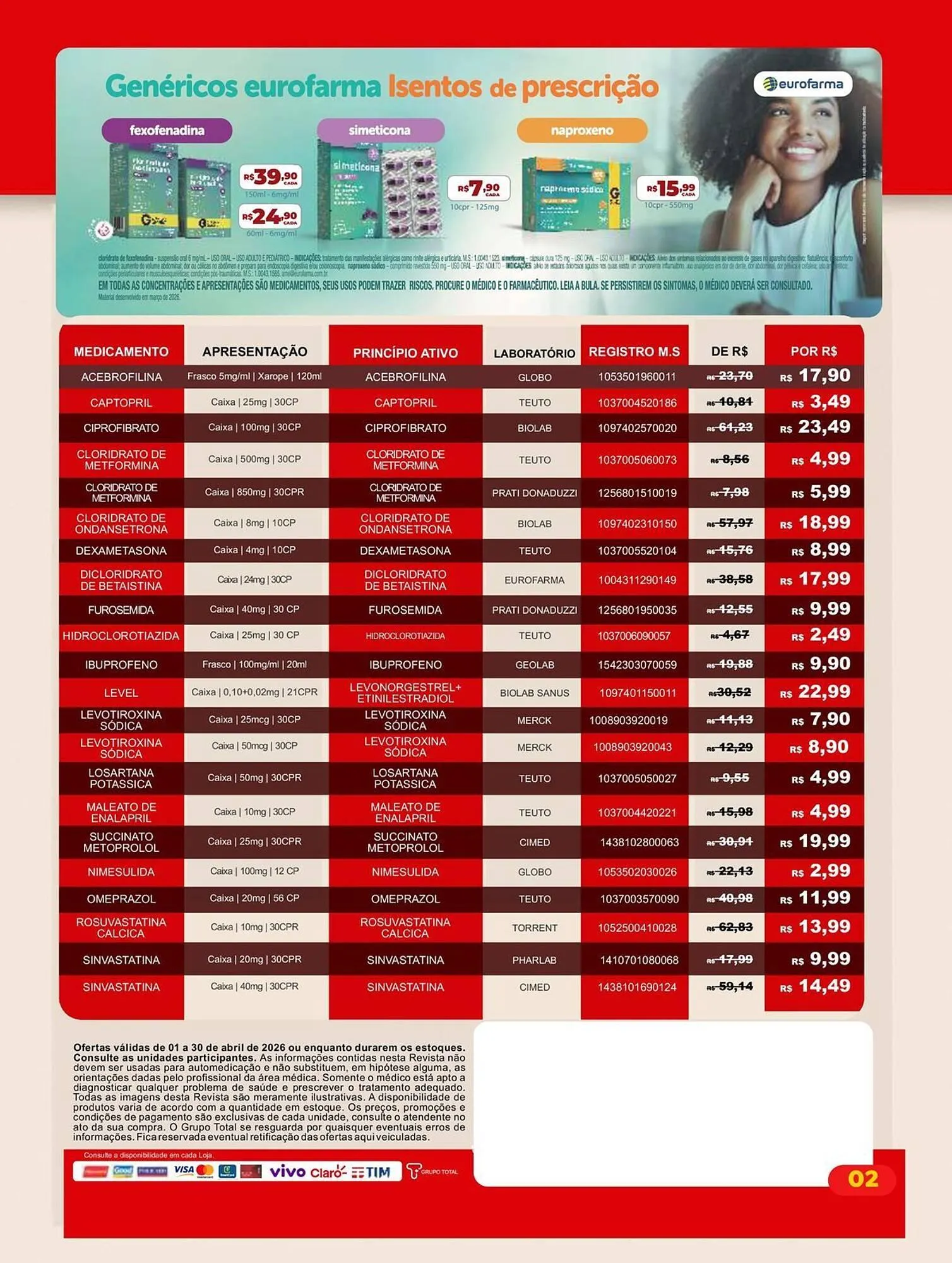 Encarte de Catálogo Drogaria Total 1 de abril até 30 de abril 2026 - Pagina 2
