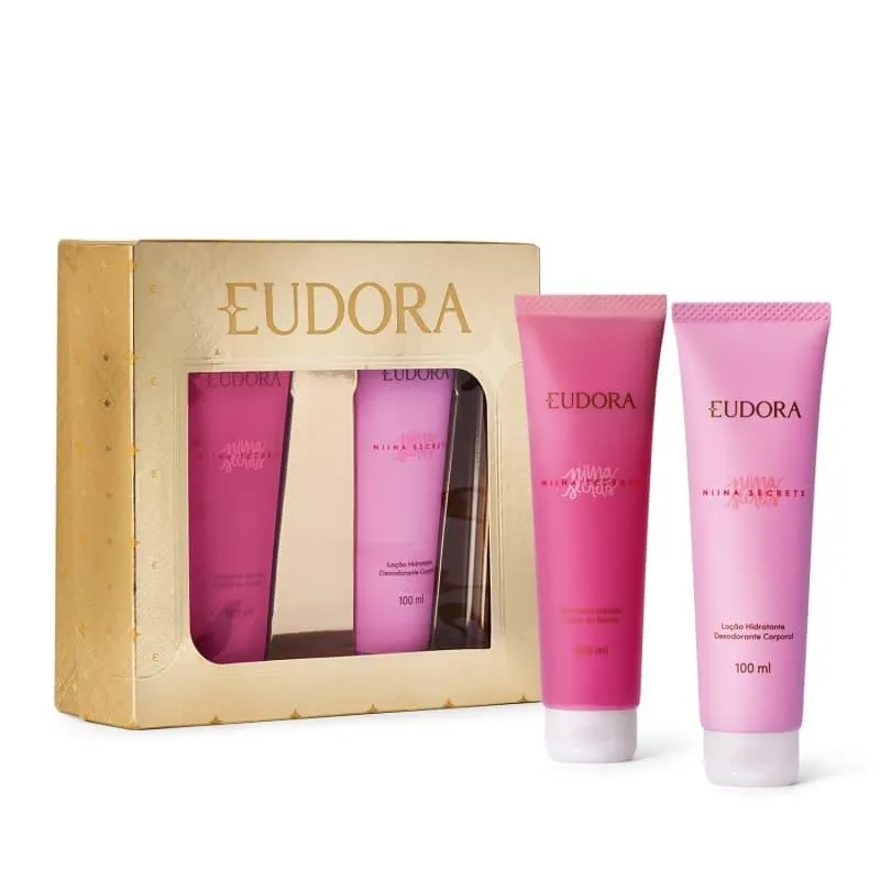 Kit Presente Niina Secrets: Loção Hidratante Desodorante Corporal 100ml + Sabonete Líquido em Calda 100ml