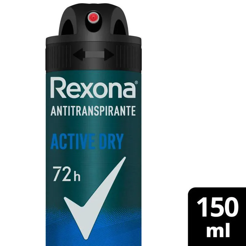 Desodorante Antitranspirante Rexona Masculino Active Dry 150ml