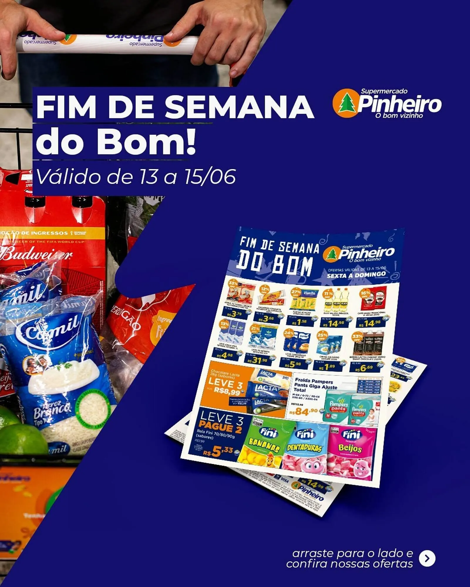 Encarte de Catálogo Pinheiro Supermercado 13 de junho até 15 de junho 2025 - Pagina 1