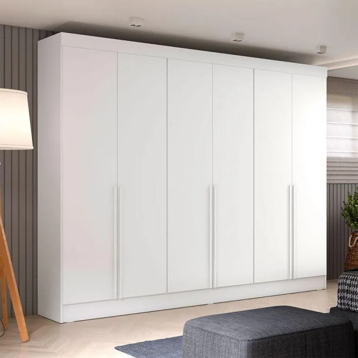 Guarda-Roupa Casal Ana 6 PT 4 GV Branco 240 cm