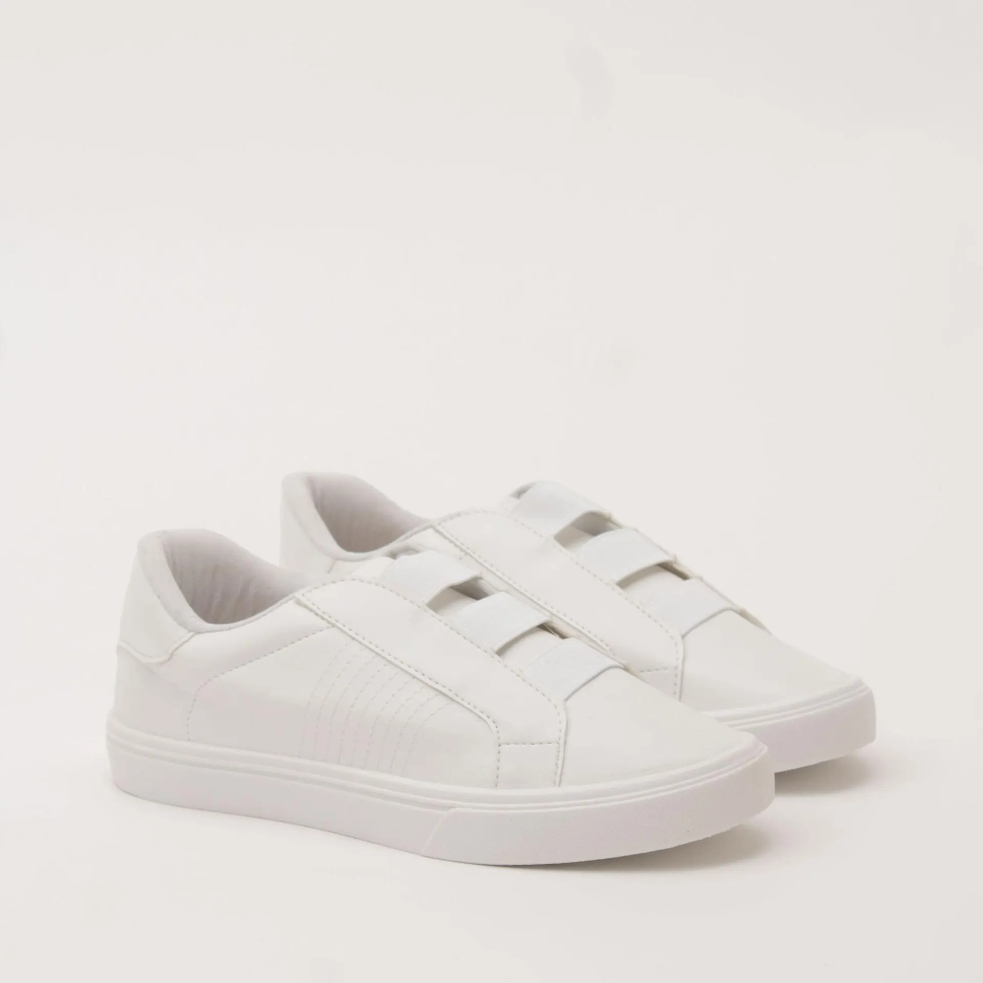 TENIS BASICO EM NAPA COM ELASTICO - BRANCA