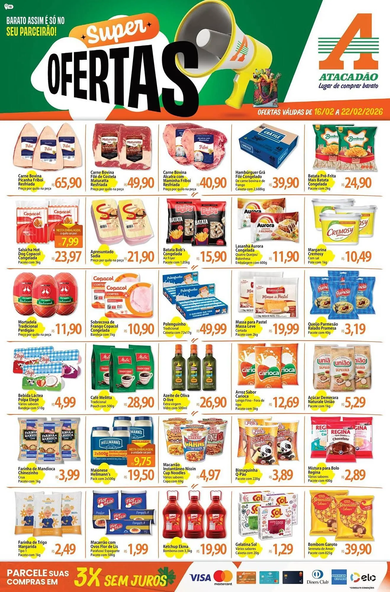 Encarte de Folheto Atacadão 16 de fevereiro até 22 de fevereiro 2026 - Pagina 1