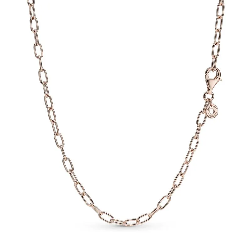 Colar Pandora Corrente De Elos Ouro Rose