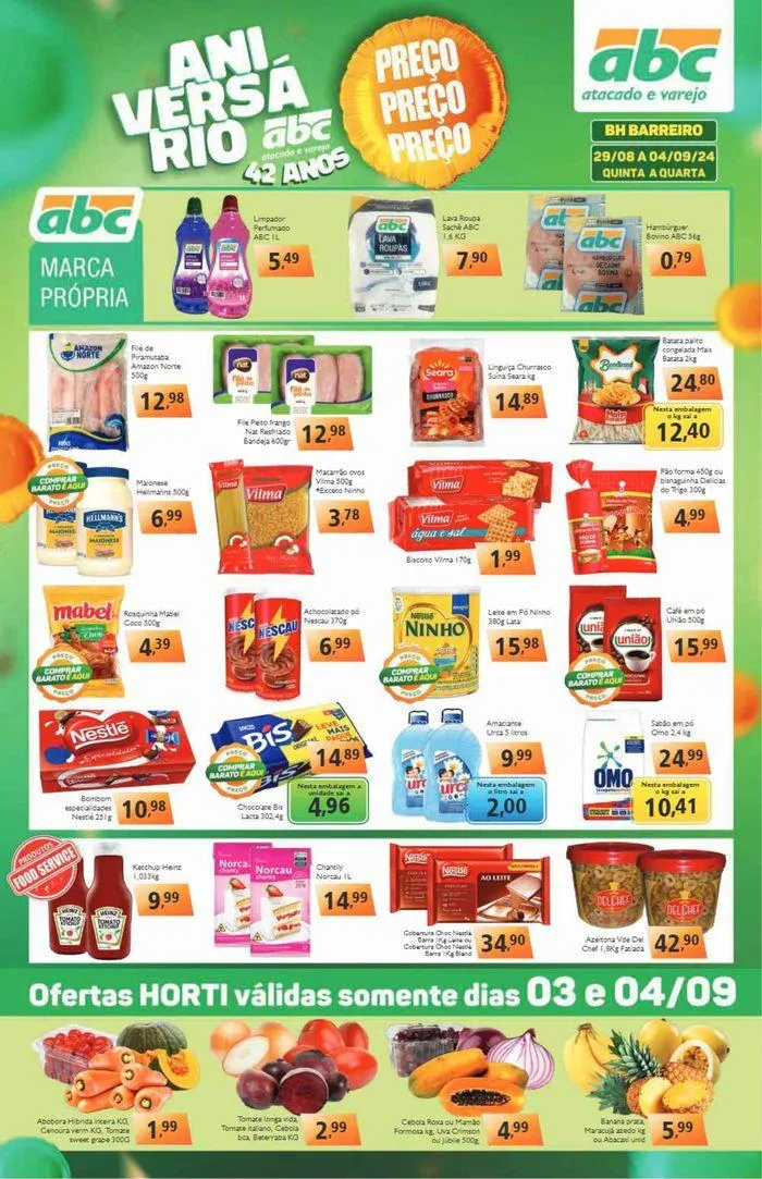 Encarte de Supermercados ABC Ofertas da Semana Atacados - Barreiro 29 de agosto até 4 de setembro 2024 - Pagina 1