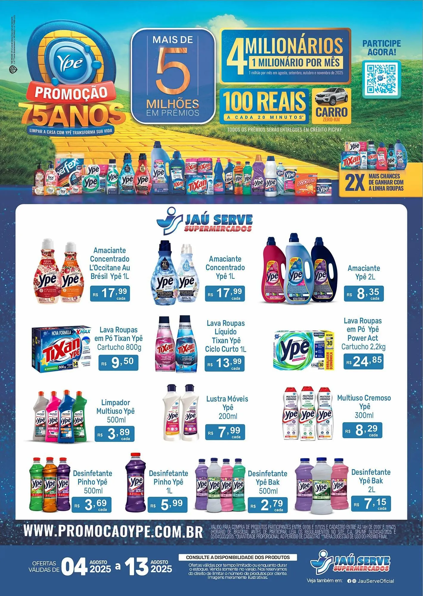 Encarte de Catálogo Supermercados Jau Serve 11 de agosto até 13 de agosto 2025 - Pagina 1