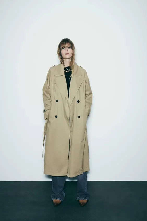 TRENCH CRUZADO COM CINTO