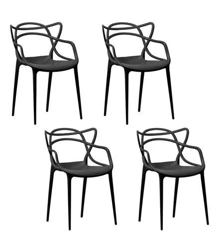 Conjunto 4 Cadeiras Allegra Preta New Plastic 7442054